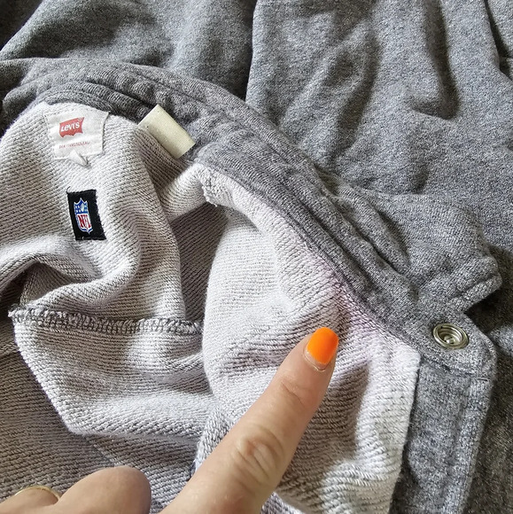 Levi's NFL New England Patriots Western Button-Up Jacket Gray Size Men's Large - Picture 12 of 16